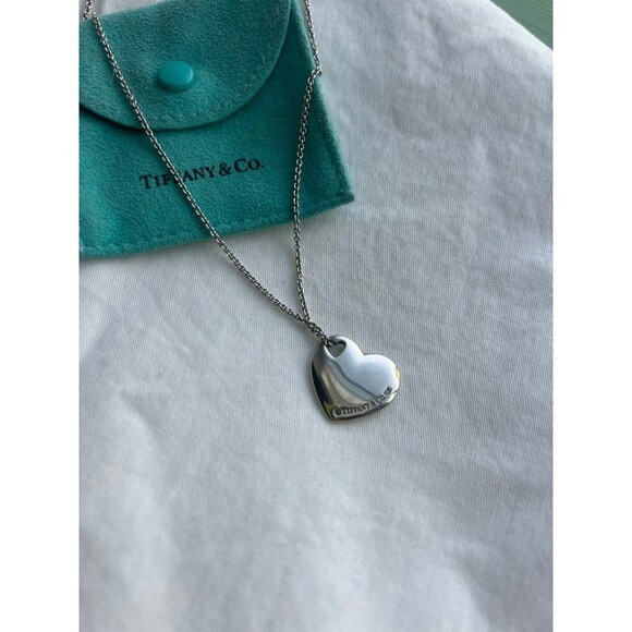 Tiffany Double Heart Sterling Silver Necklace! - Picture 3 of 11